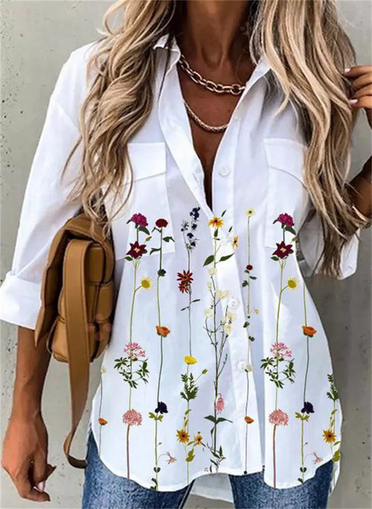 Fashion long-sleeved woman shirt casual shirt woman elegant blouse woman - Mammalook