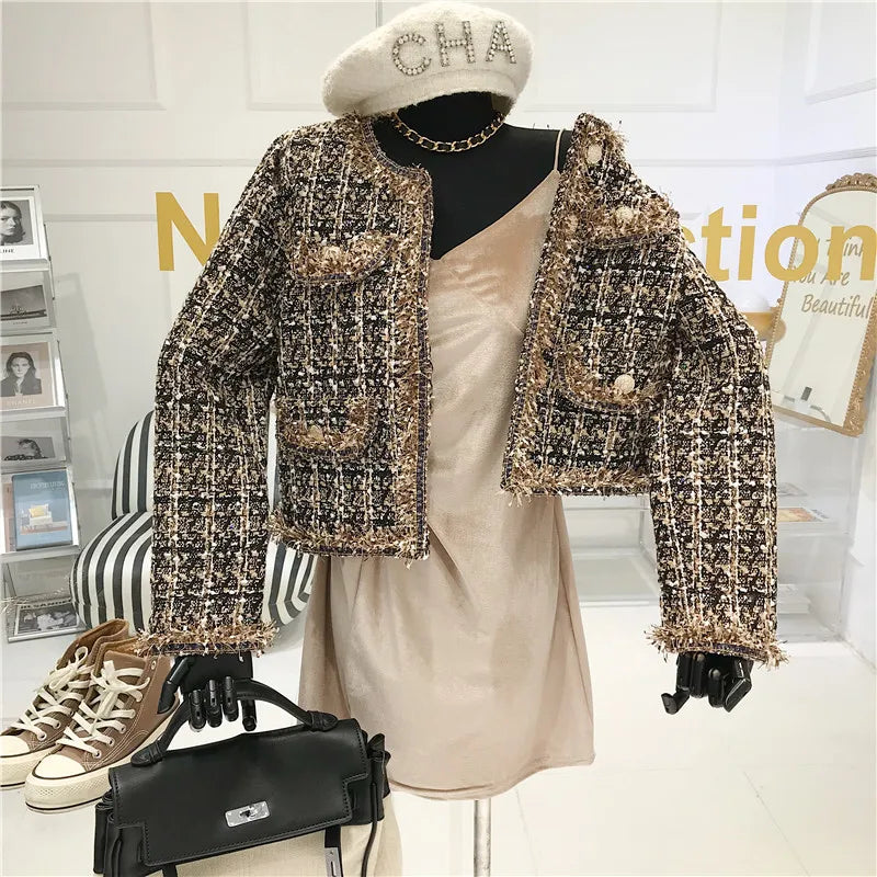 Elegant Tweed Short Jacket – High-Quality Fashion Coat
