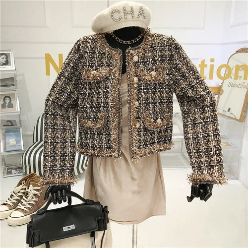 Elegant Tweed Short Jacket – High-Quality Fashion Coat