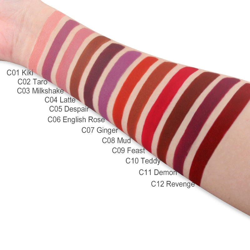 IMAGIC Waterproof Lip Gloss Matte Liquid Lipstick Matte Lipstick Lipkit Cosmetics Makeup Nude 12color - Mammalook