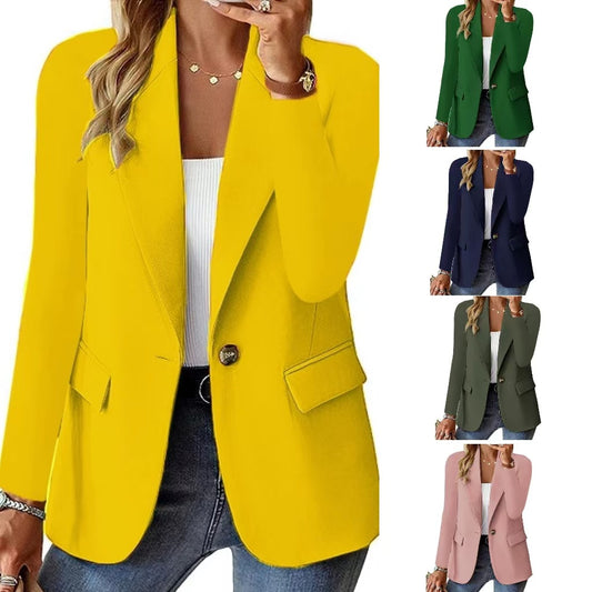 Casual Blazer Long-sleeved Solid Color