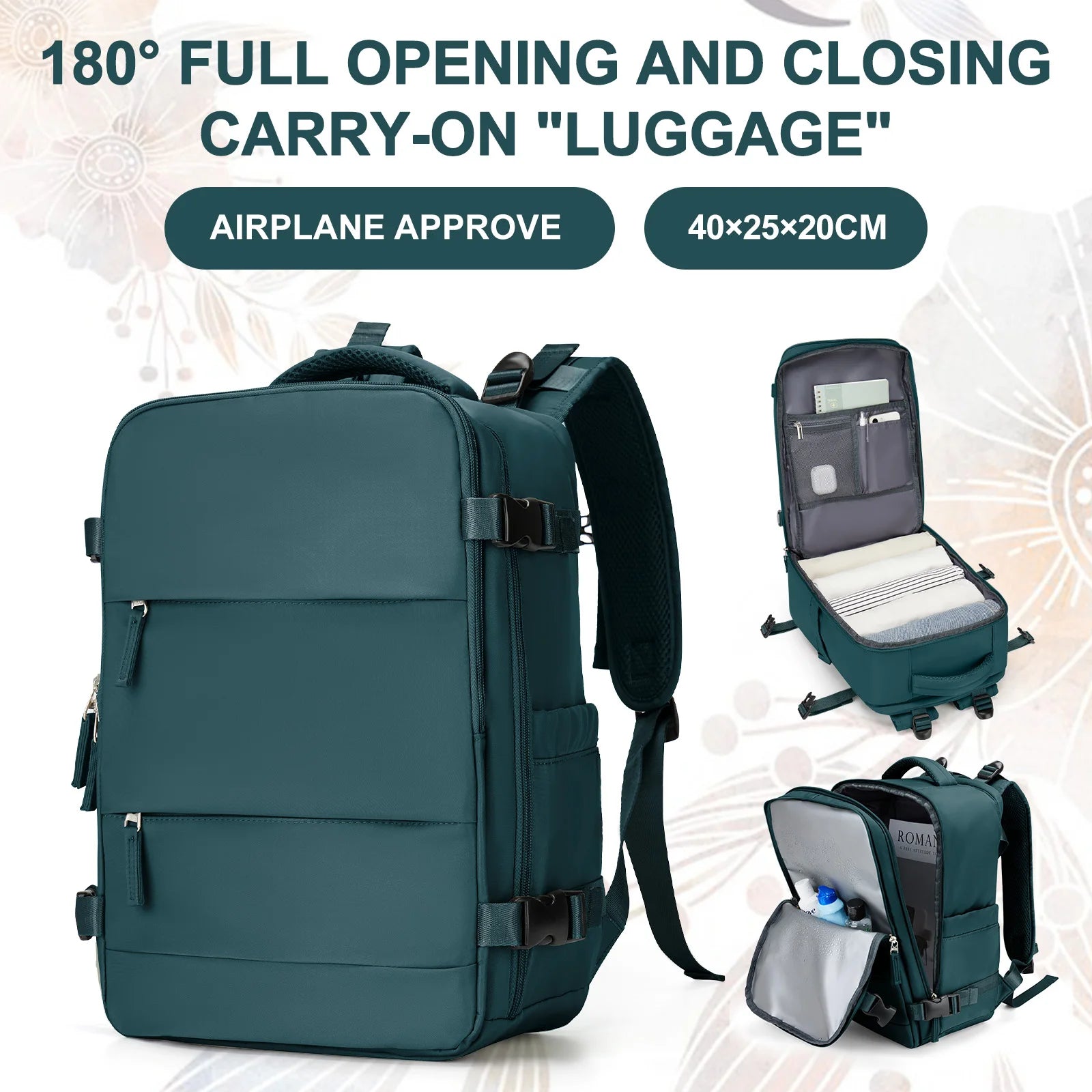 15.6inch Laptop Bag Men's Executive Work Backpack, Backpack Ryanair 40x20x25,Vacuum Packaged Travel Backpack Short-Trip Rucksack - Mammalook