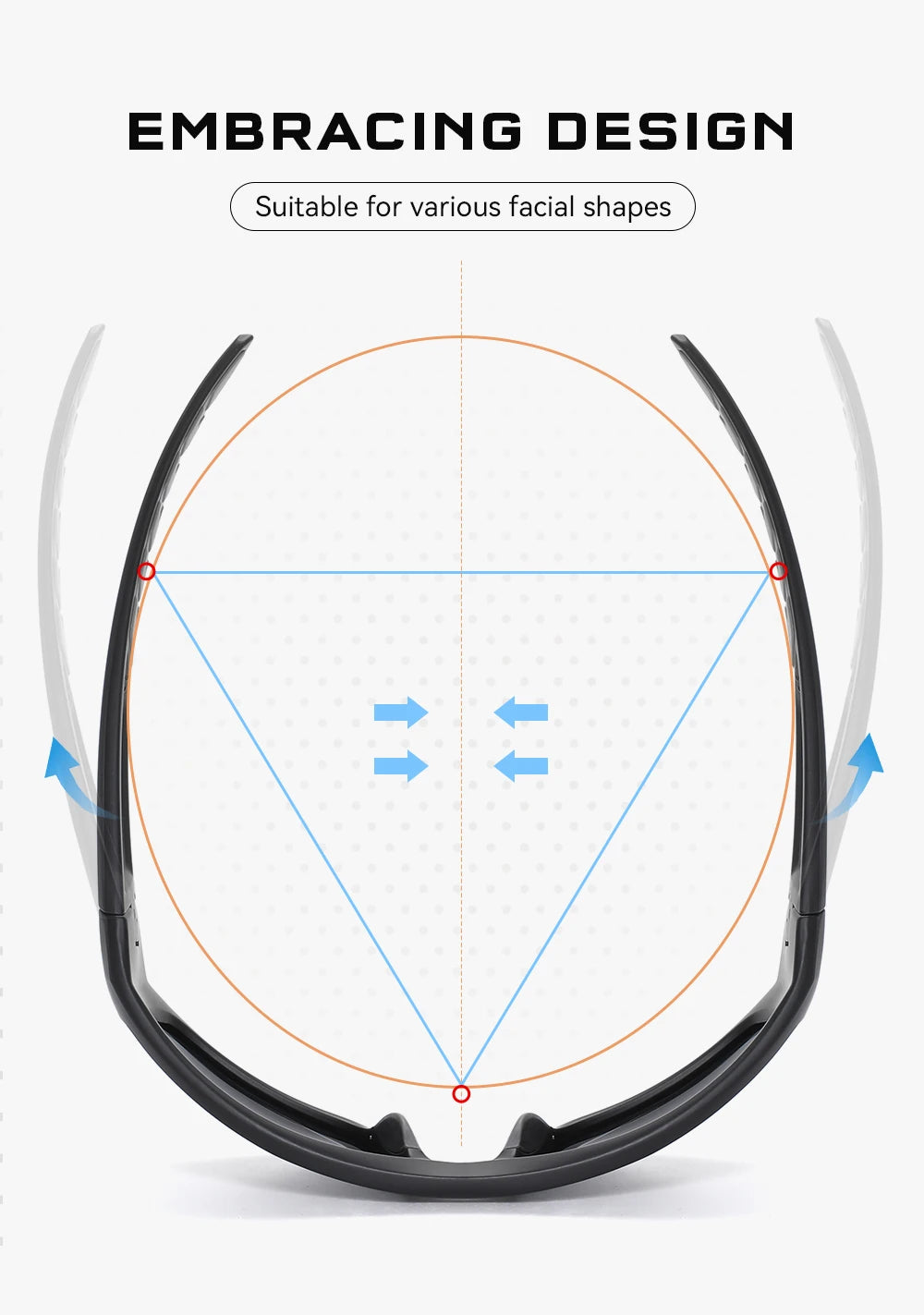KDEAM Men's Cycling Sunglasses Polarized Great Elasticity Of TR90 Material Riding Sunglasses 1.2mm Thickness Polarizing Lenses - Mammalook