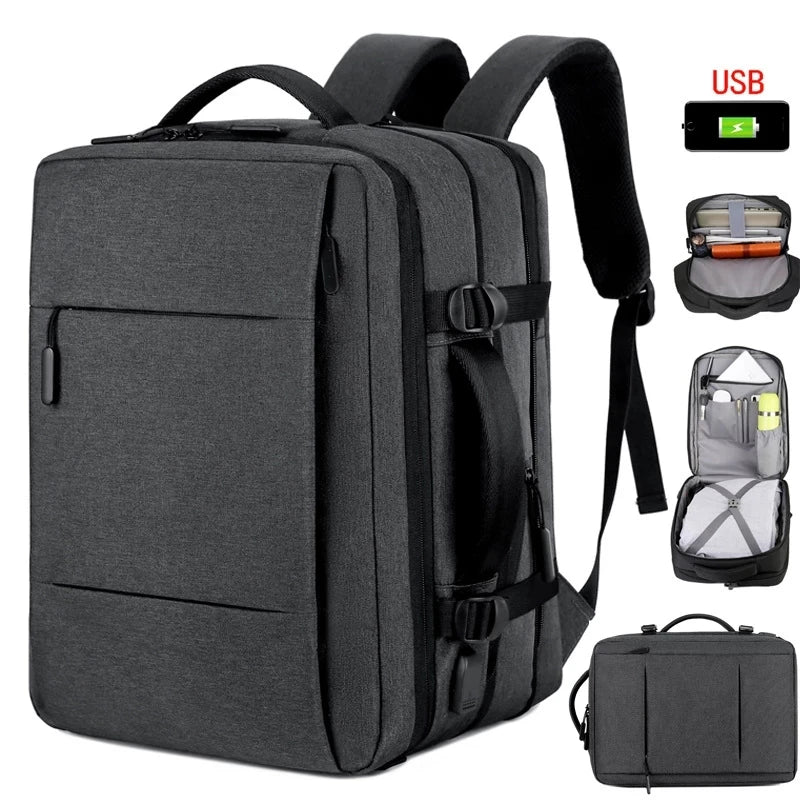 Classic Travel Backpack Men Business Backpack School Expandable USB Bag Large Capacity Laptop Waterproof Fashion Backpack - Mammalook