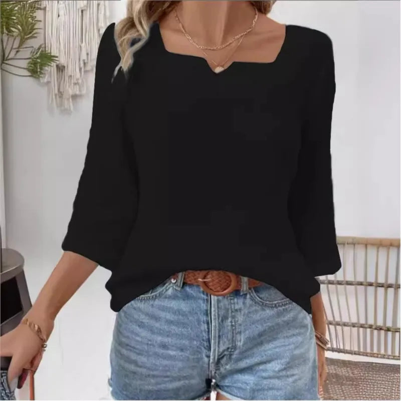 Long Sleeve Blouses V-Neck