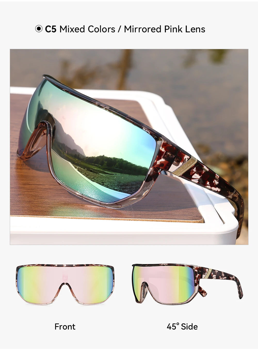 KDEAM New Men's Cycling Sunglasses Sports Polarized Wide-Angle Goggles Party Glasses - Mammalook