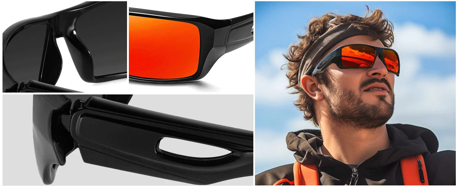 MAXJULI Polarized Wrap Around Sports Sunglasses for Big Heads Men Women UV400 Protection Sun Glasses 8232 - Mammalook