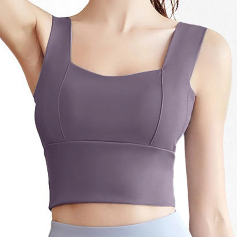 Women’s Full-Support Padded Sports Yoga Bra - Wire-Free Crop Tank Top for Running, Fitness, and Workouts