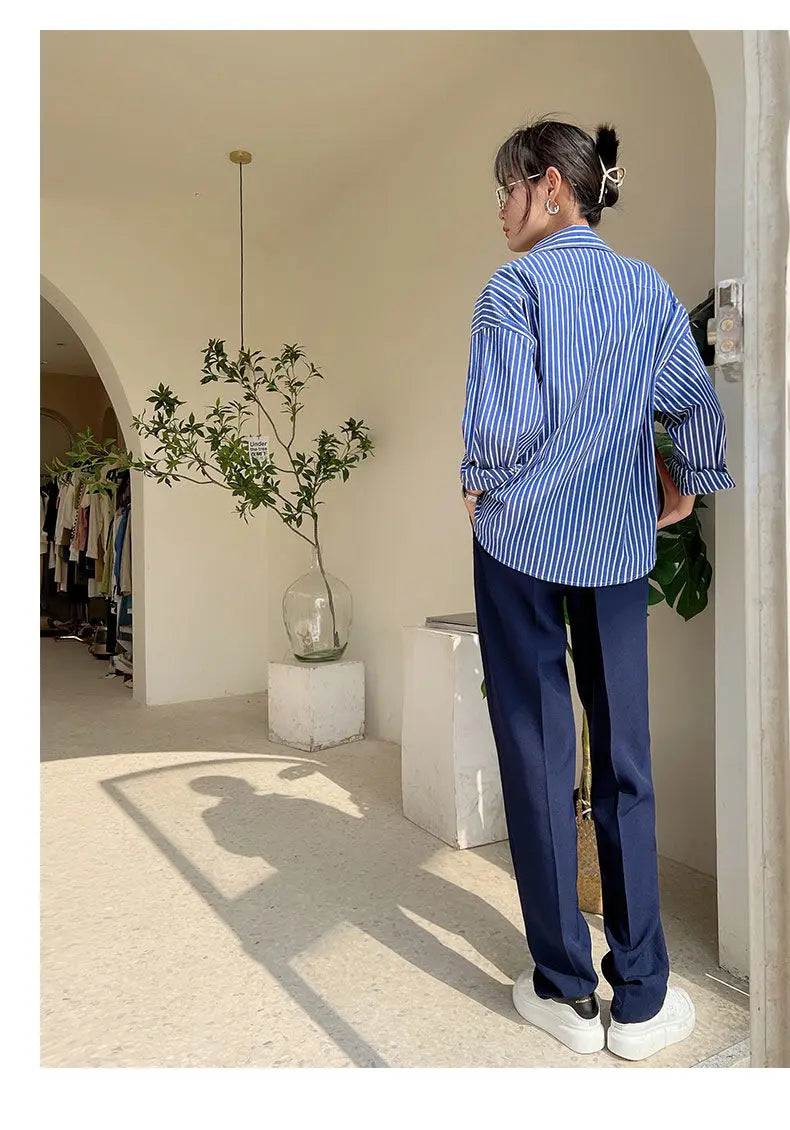 Striped Shirt - Chiffon Blouse for Women