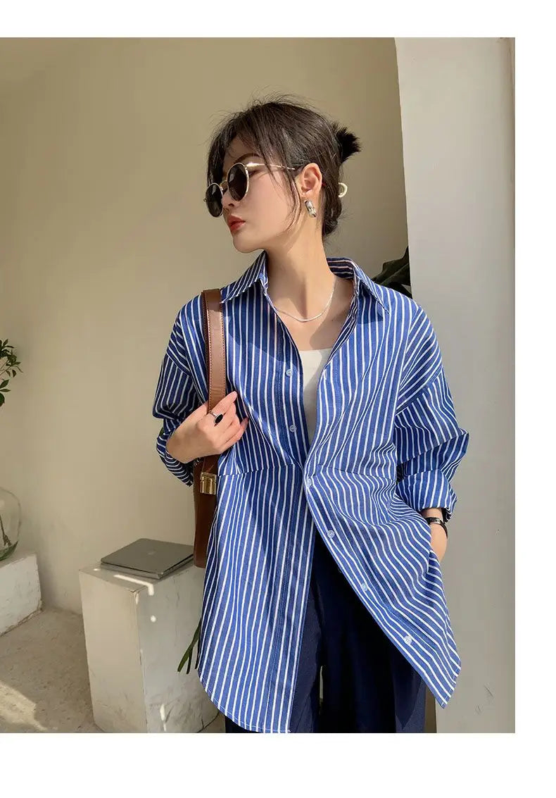 Striped Shirt - Chiffon Blouse for Women