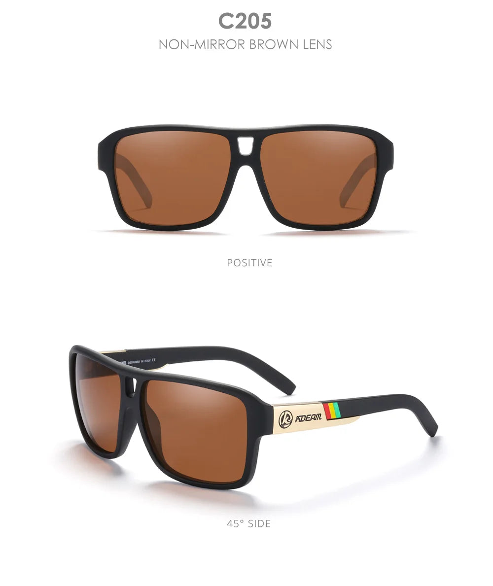 KDEAM 2024 Men's Polarized Sunglasses JAM Style Large Square Frame Glasses Colorful Running Mountaineering Fishing Women Goggles - Mammalook