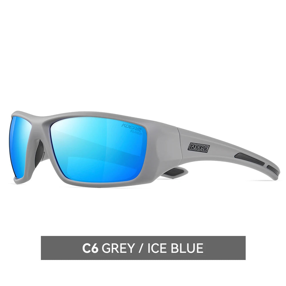 KDEAM Men's Cycling Sunglasses Polarized Great Elasticity Of TR90 Material Riding Sunglasses 1.2mm Thickness Polarizing Lenses - Mammalook