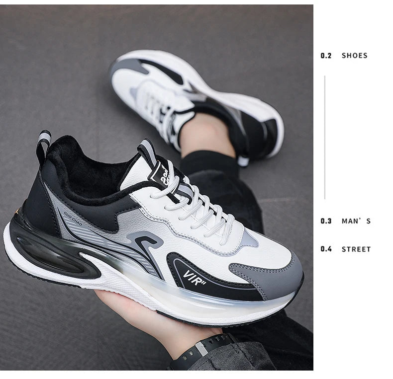 Men’s Platform Athletic Sneakers – Casual Street Style & Winter-Warm Sport Shoes