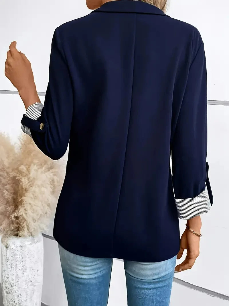 Button-Up Slim Fit Suit Jacket – Seven-Quarter Rolled Sleeve
