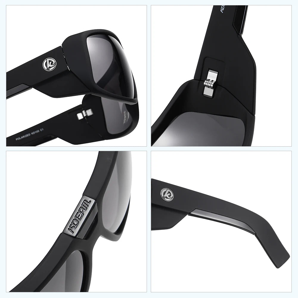 KDEAM Performance Polarized Sunglasses Men Sport Cycling Sunglasses Features Sturdy 5-Barrel Hinges Huge Shark Fin Temples - Mammalook