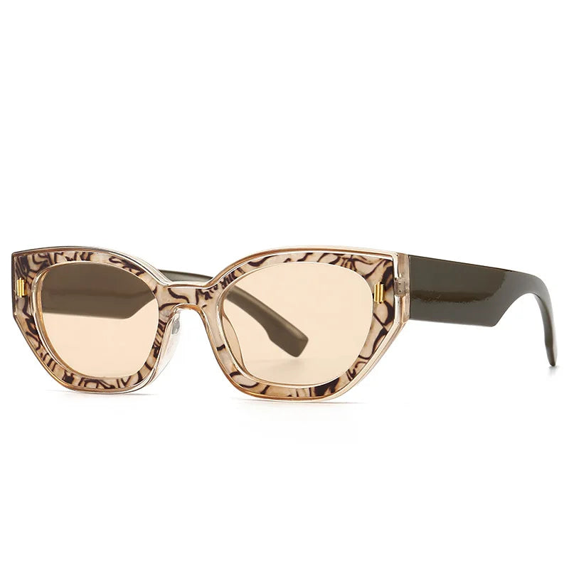 Popular Cat Eye Women's Sunglasses Trend 2024 New Vintage Square Shades Luxury Brand Designer Sun Glasses Ladies Eyewear - Mammalook