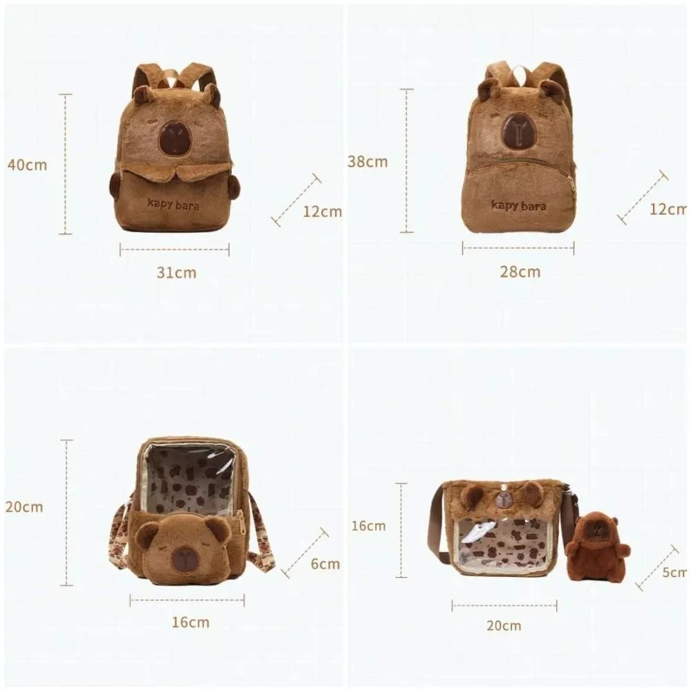 Shoulder Bag Capybara Plush Backpack Animals Students School Bag Couple - Mammalook