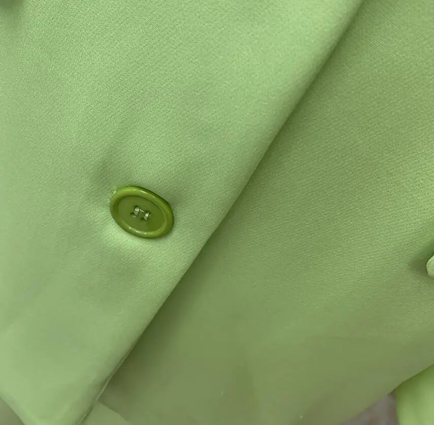 Solid Turn-Down Collar Coat & Wide Leg Trousers