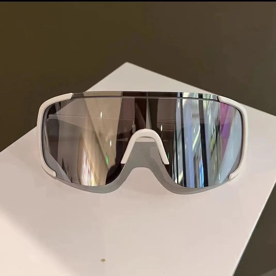 Fashion Women's Outdoor Large Frame Windproof Ski Goggles Trendy Men's Y2K Mountaineering Mirror Cycling Sports Sunglasses Sea - Mammalook