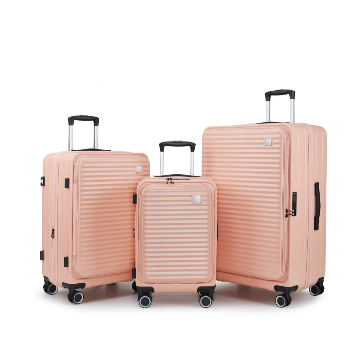 SUSHIMU Trolley Case Travel Suitcase Boarding Case Password Box Suitcase Portable Wheel Rolling Luggage Bag Front opening - Mammalook