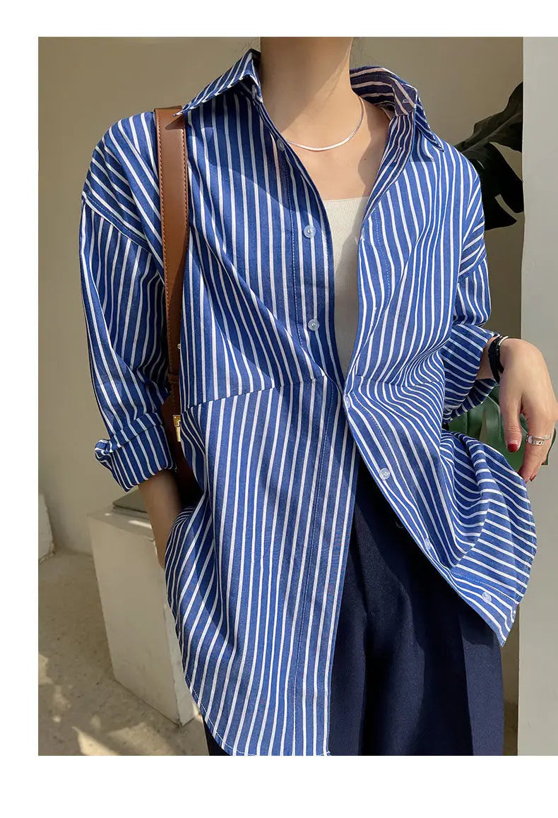 Striped Shirt - Chiffon Blouse for Women