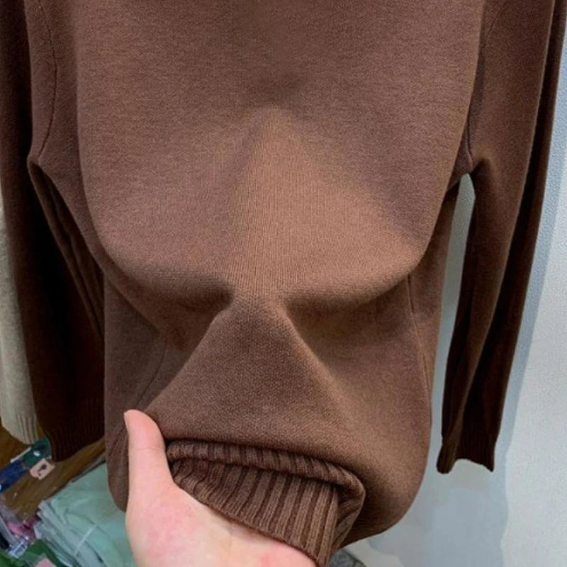 Turtleneck Solid Sweater -  Long Sleeve