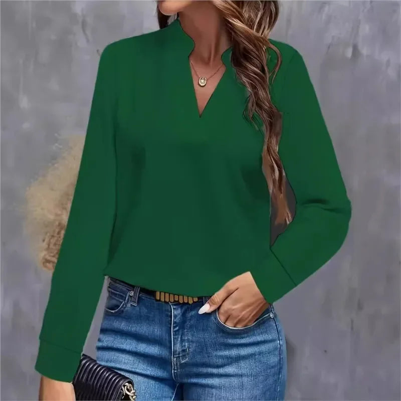 Blouses Spring - Long Sleeve - V-neck
