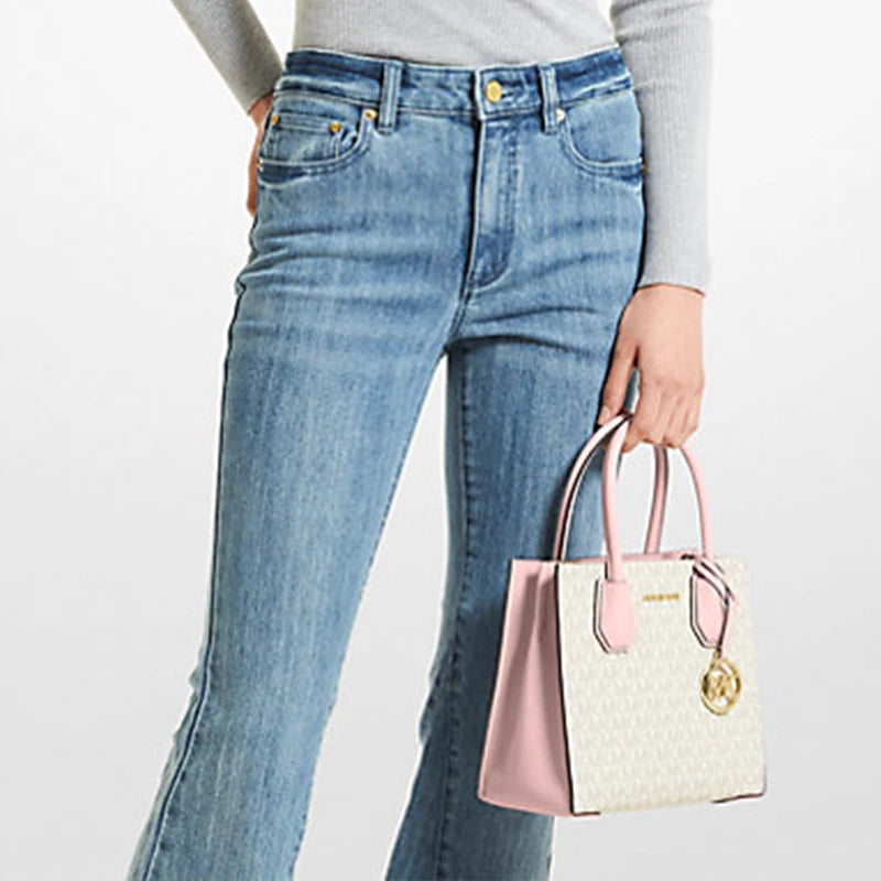 Michael Kors Mercer - Medium PVC With Leather Crossbody Handbag