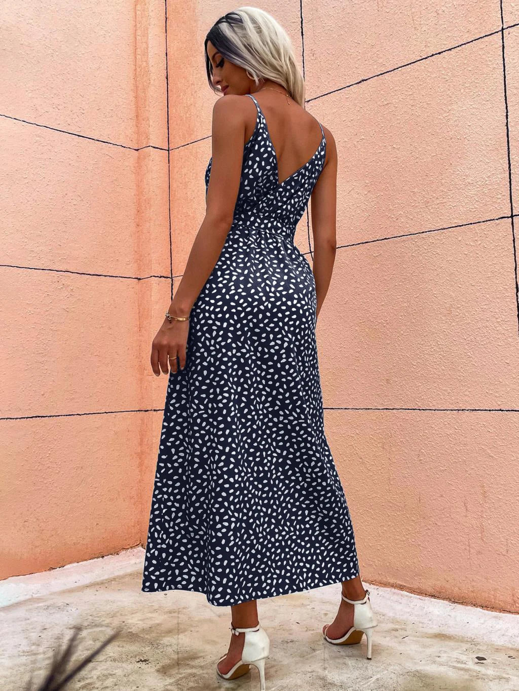 Summer Women Backless Floral Printed Dress