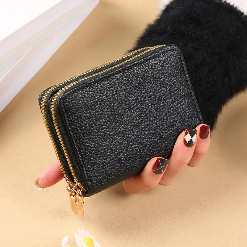 Multi Functional Card Bag, Organ Card Bag, Double-layer Zipper, WOMEN'S Wallet, Large Capacity PU Card Holder - Mammalook