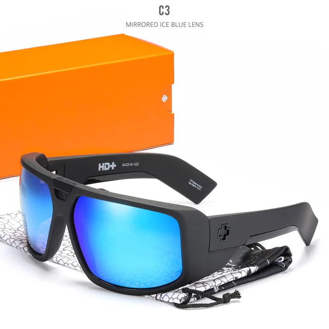 TOURING Polarized Sunglasses Men UV400 Sport Driving Goggles Mirrored Shield Brand New Shades With Free Case - Mammalook