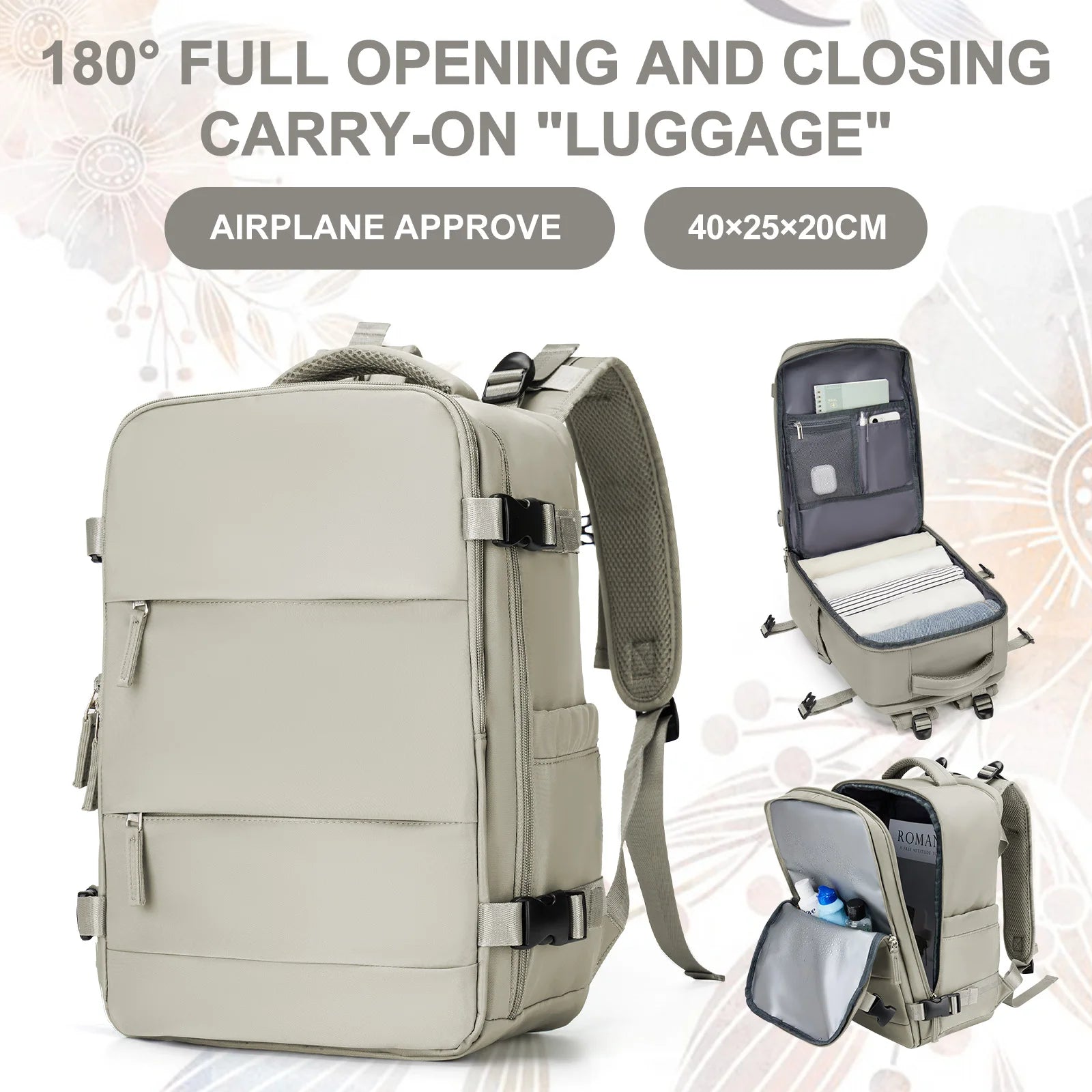 15.6inch Laptop Bag Men's Executive Work Backpack, Backpack Ryanair 40x20x25,Vacuum Packaged Travel Backpack Short-Trip Rucksack - Mammalook