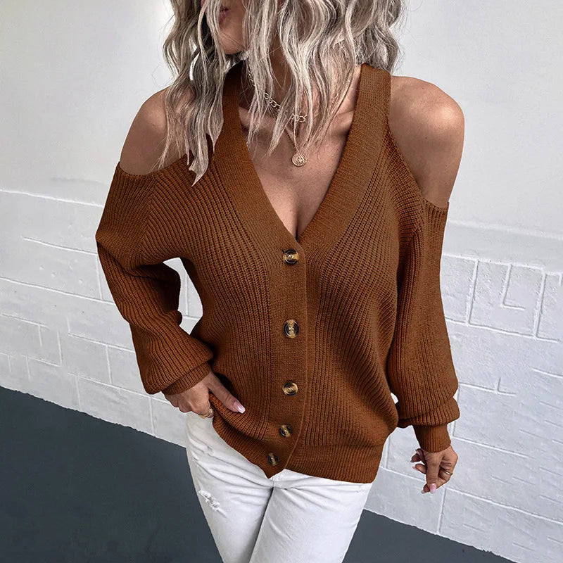 Shoulderless Sweater -Cardigan Women