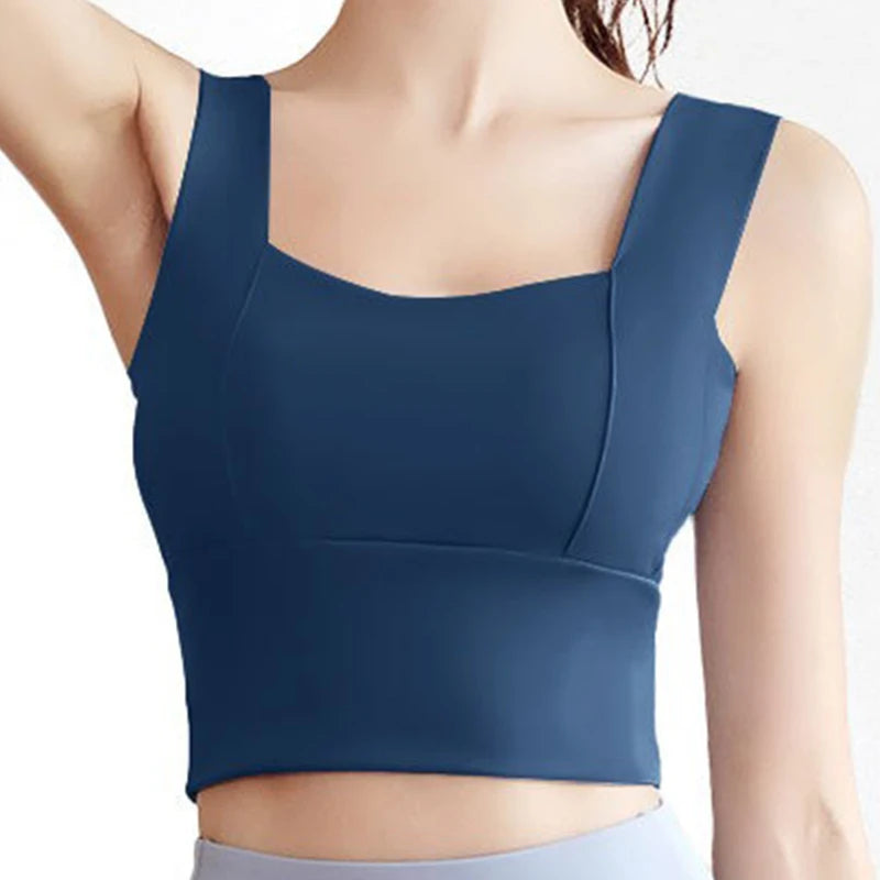 Women’s Full-Support Padded Sports Yoga Bra - Wire-Free Crop Tank Top for Running, Fitness, and Workouts