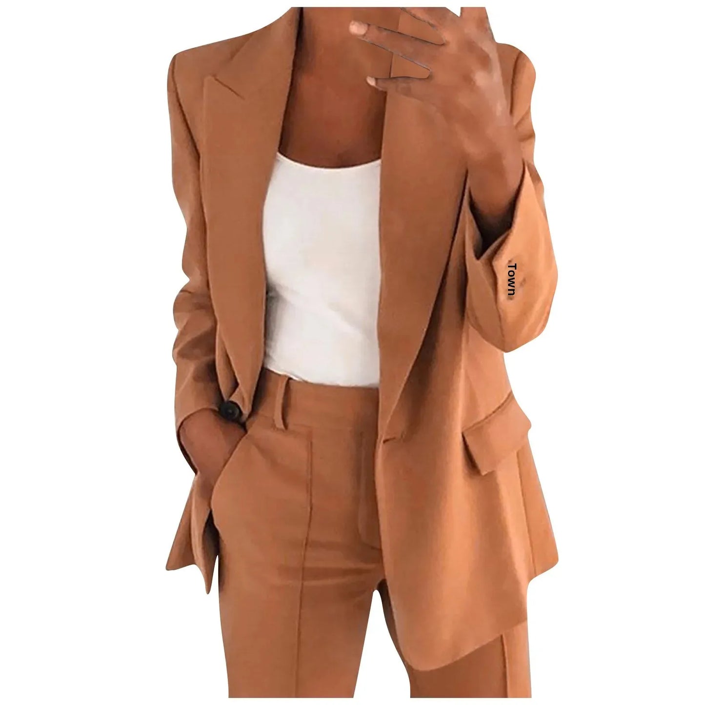 Women's Blazer - Elegant Slim Fit Lapel-Free Smooth Silhouette