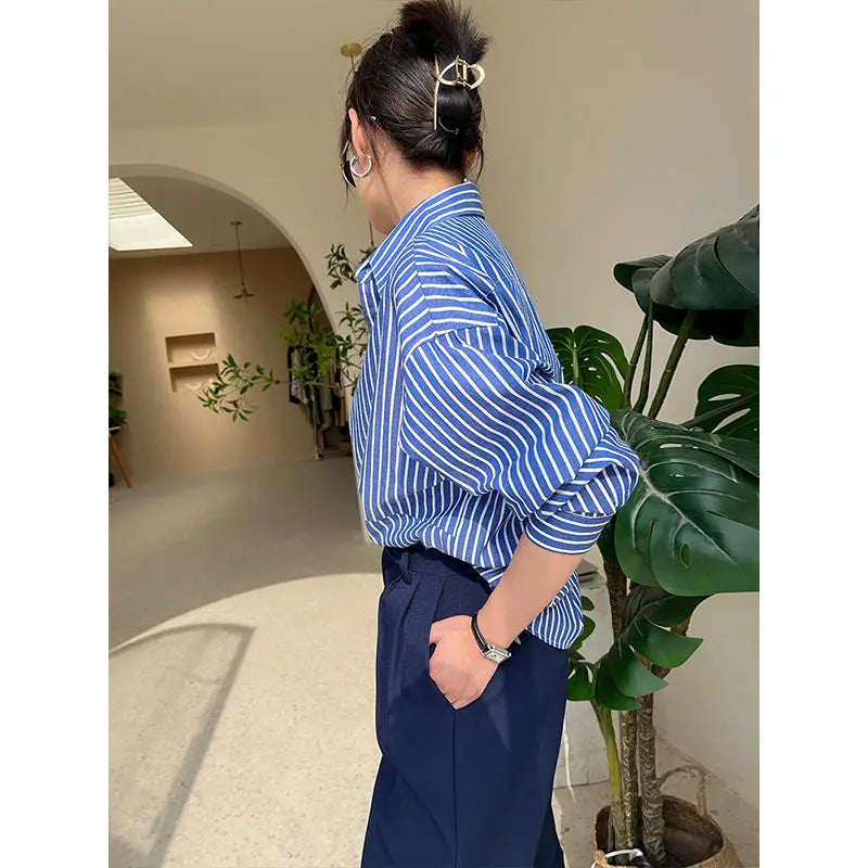 Striped Shirt - Chiffon Blouse for Women