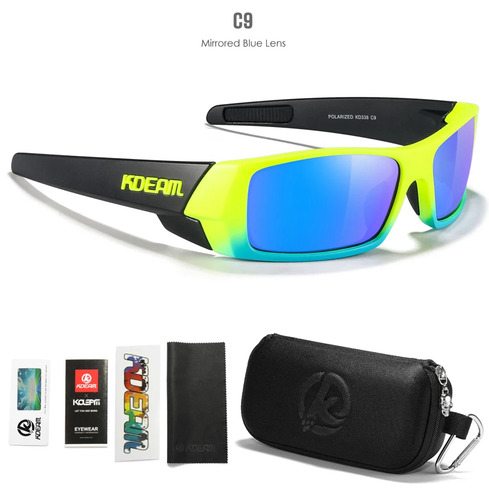 KDEAM Men's Fishing Sunglasses All Black Shades With Carrying Zipper Case 2024 New Arrivals - Mammalook
