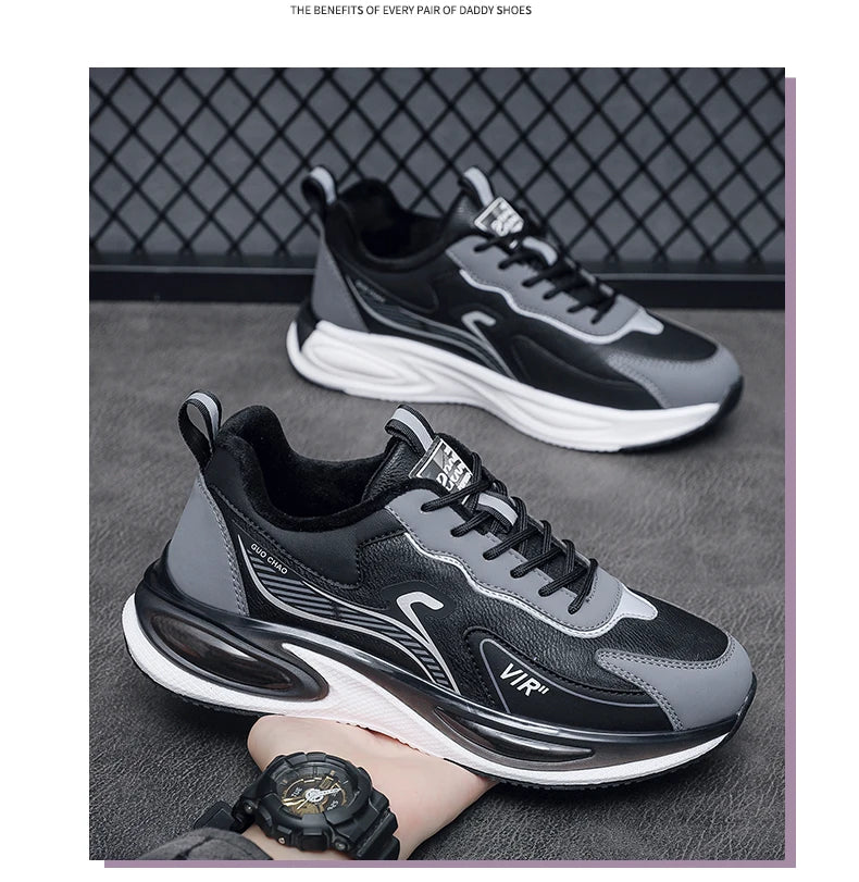 Men’s Platform Athletic Sneakers – Casual Street Style & Winter-Warm Sport Shoes
