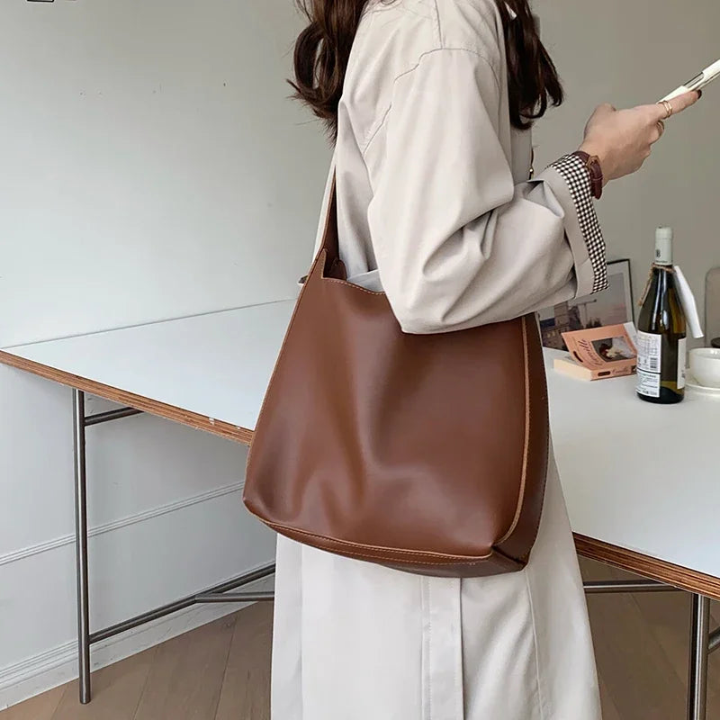 Retro Brown Lazy-Style Shoulder & Crossbody Bag