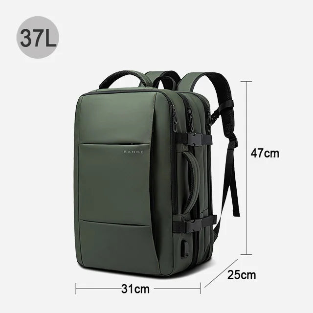 BANGE Travel Backpack Men Business Backpack School Expandable USB Bag Large Capacity 17.3 Laptop Waterproof Fashion Backpack - Mammalook