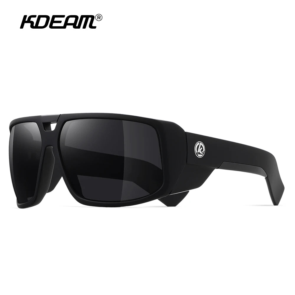 KDEAM Performance Polarized Sunglasses Men Sport Cycling Sunglasses Features Sturdy 5-Barrel Hinges Huge Shark Fin Temples - Mammalook