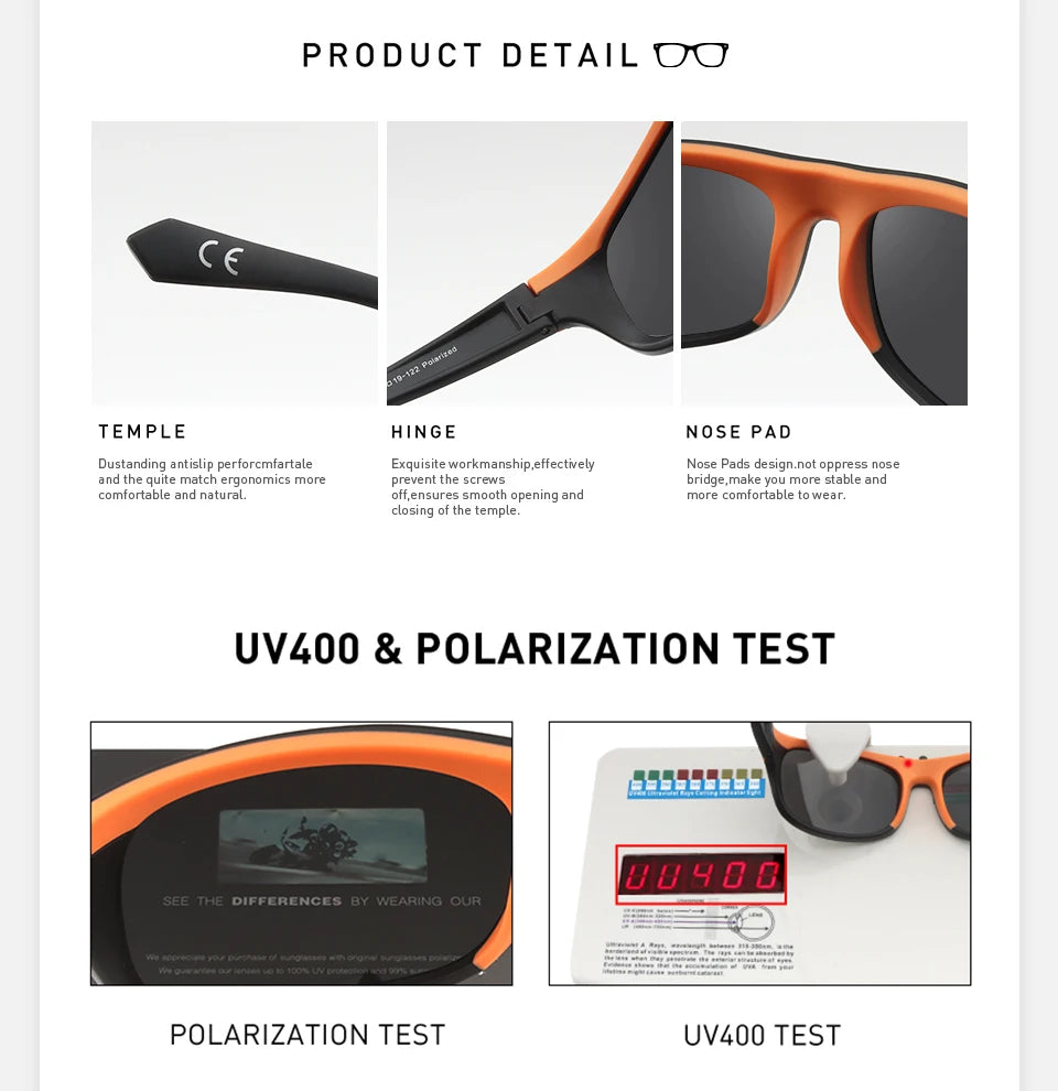 Polarized Fishing Sunglasses Men's Driving Shades Outdoor Cycling Eyeglasses Male Sport Skate Sun Glasses Hiking UV400 Eyewear - Mammalook