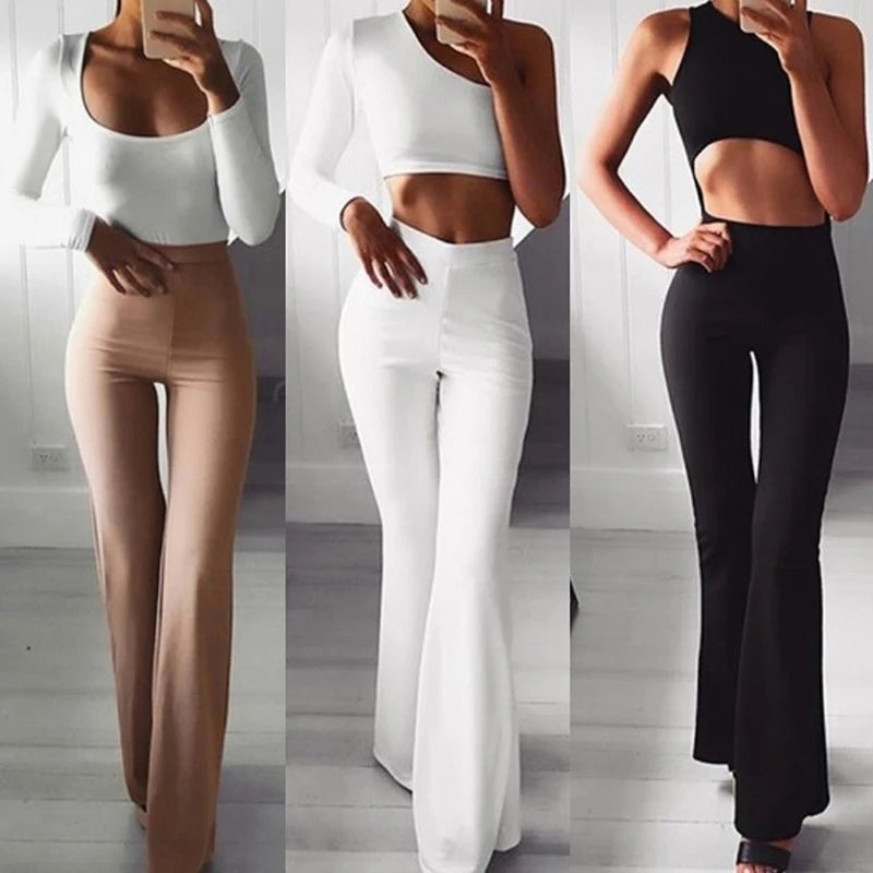 High-Waist Flare Leggings – Seamless Push-Up Gym Workout Pants