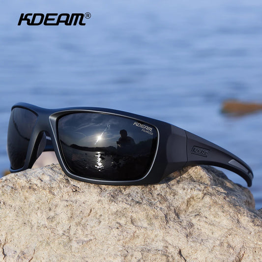 KDEAM Men's Cycling Sunglasses Polarized Great Elasticity Of TR90 Material Riding Sunglasses 1.2mm Thickness Polarizing Lenses - Mammalook