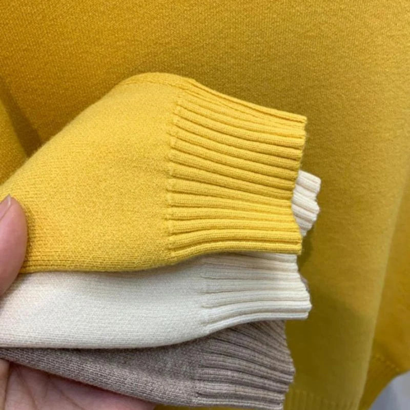 Turtleneck Solid Sweater -  Long Sleeve