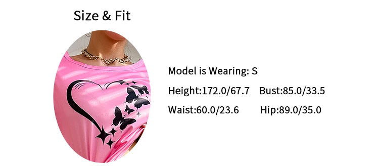 Pajamas Sets - Short Sleeve Tops With Pants Set Butterfly Printing