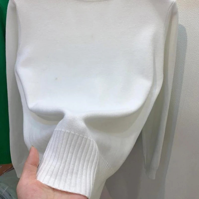 Turtleneck Solid Sweater -  Long Sleeve