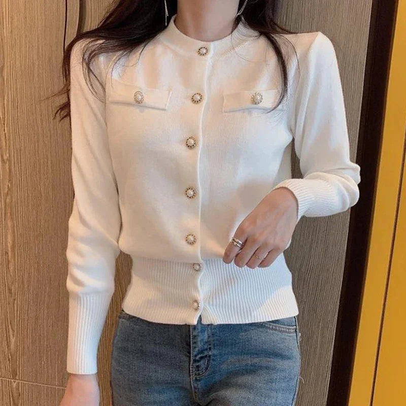 Knit Cardigan - Full Sleeve Button-Up Short Jacket