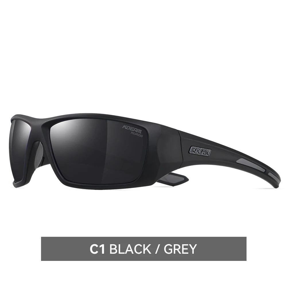 KDEAM Men's Cycling Sunglasses Polarized Great Elasticity Of TR90 Material Riding Sunglasses 1.2mm Thickness Polarizing Lenses - Mammalook