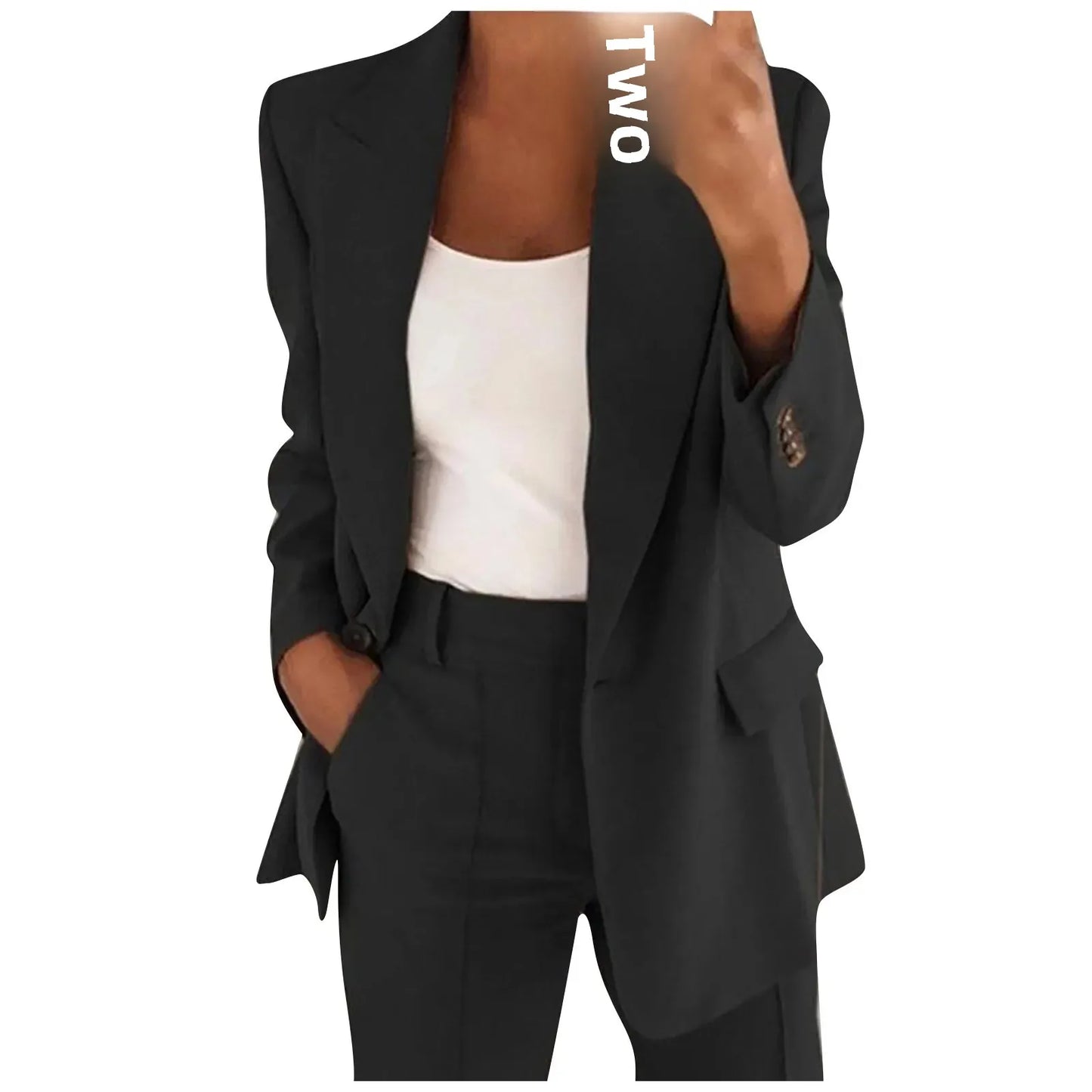 Women's Blazer - Elegant Slim Fit Lapel-Free Smooth Silhouette